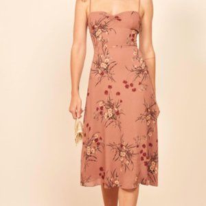 Reformation Odele Pink Floral Midi Dress